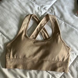 Beige sports bra size medium